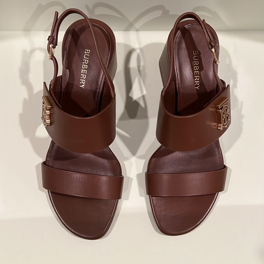Burberry Virginia 65MM Logo Leather Sandals - Picture 4 of 6